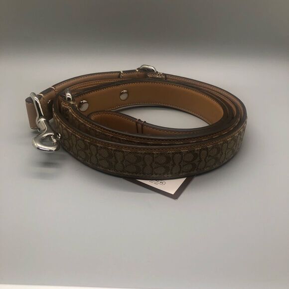Coach Pet Leash Signature Cross Grain Leather - Saddle and gold NWT - Picture 2 of 2